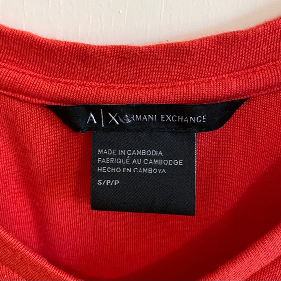 Armani exchange cotton knit vneck sleeveless dress red orange S - Picture 4 of 6